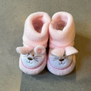 Pink Newborn Baby Booties